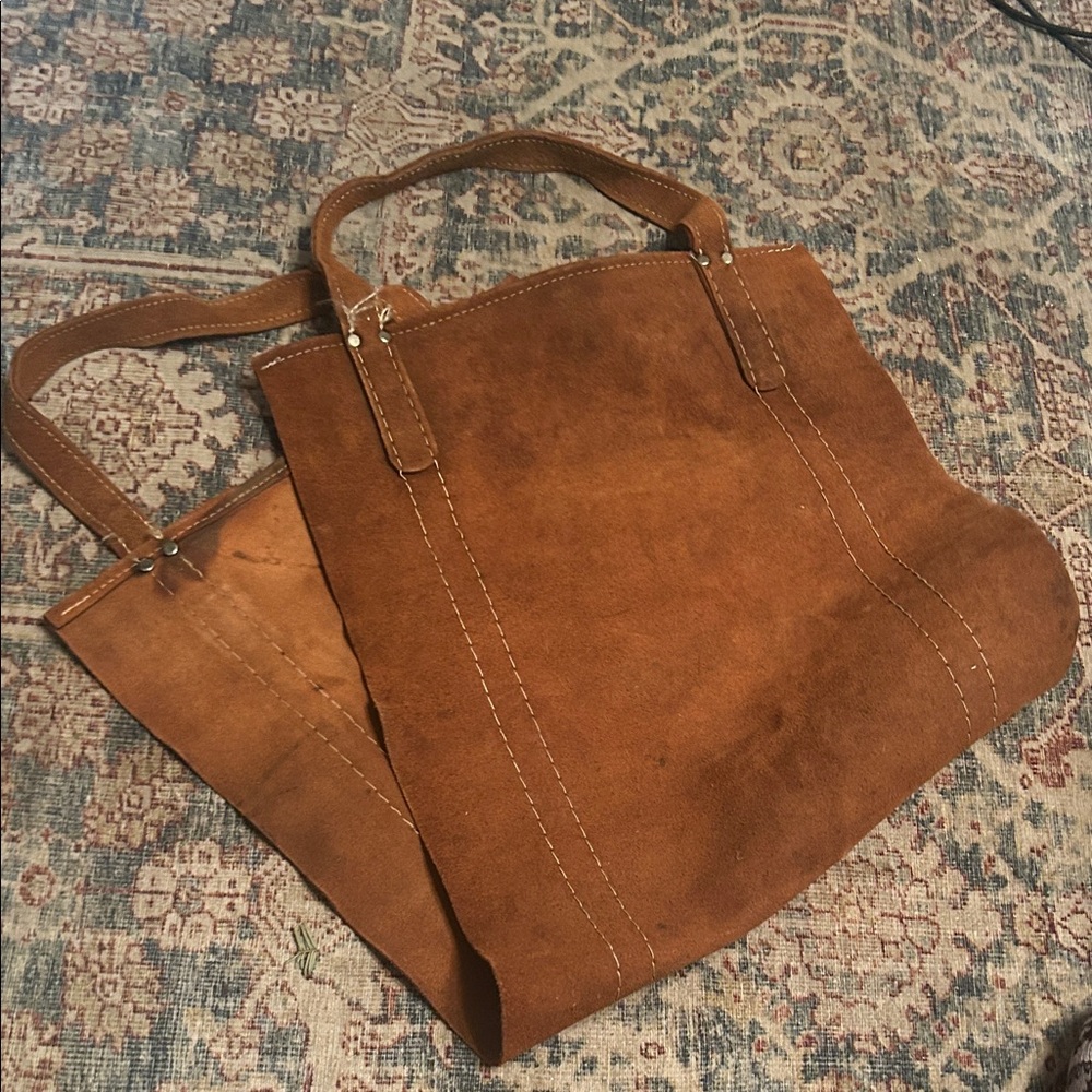 Chic Tan Suede Fireplace Log Holder